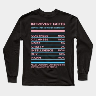 Introvert Facts Stats Long Sleeve T-Shirt